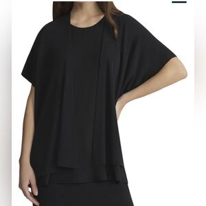 LAFAYETTE 148 NEW YORK SHORT SLEEVE OPEN BACK COTTON top size L